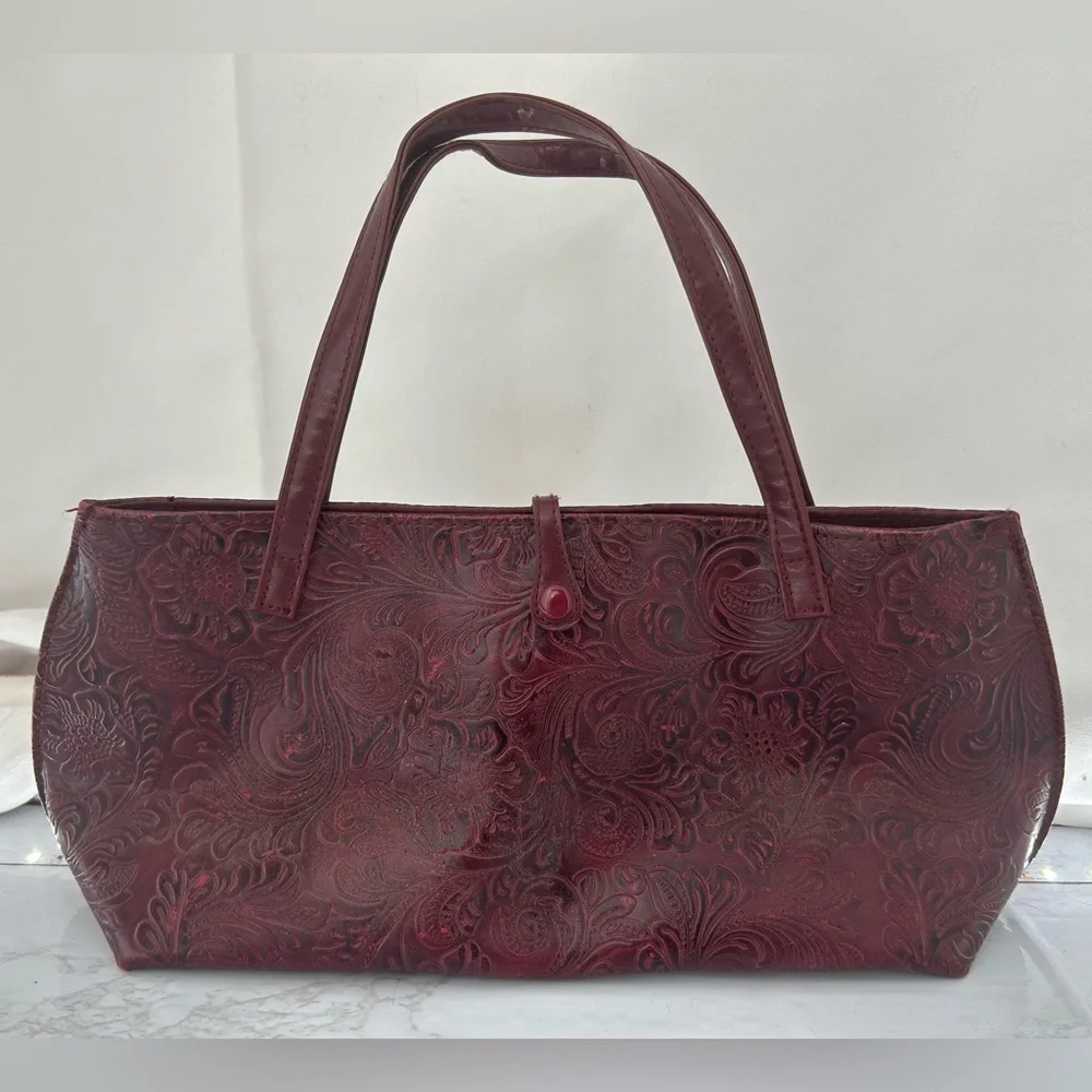 VTG 90S VICTORIA’S SECRET Burgundy Faux Leather Shoulder Purse